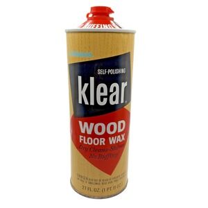 Vintage Metal Can Johnson Klear Wood Floor Wax Self Polishing 17.6 oz Full